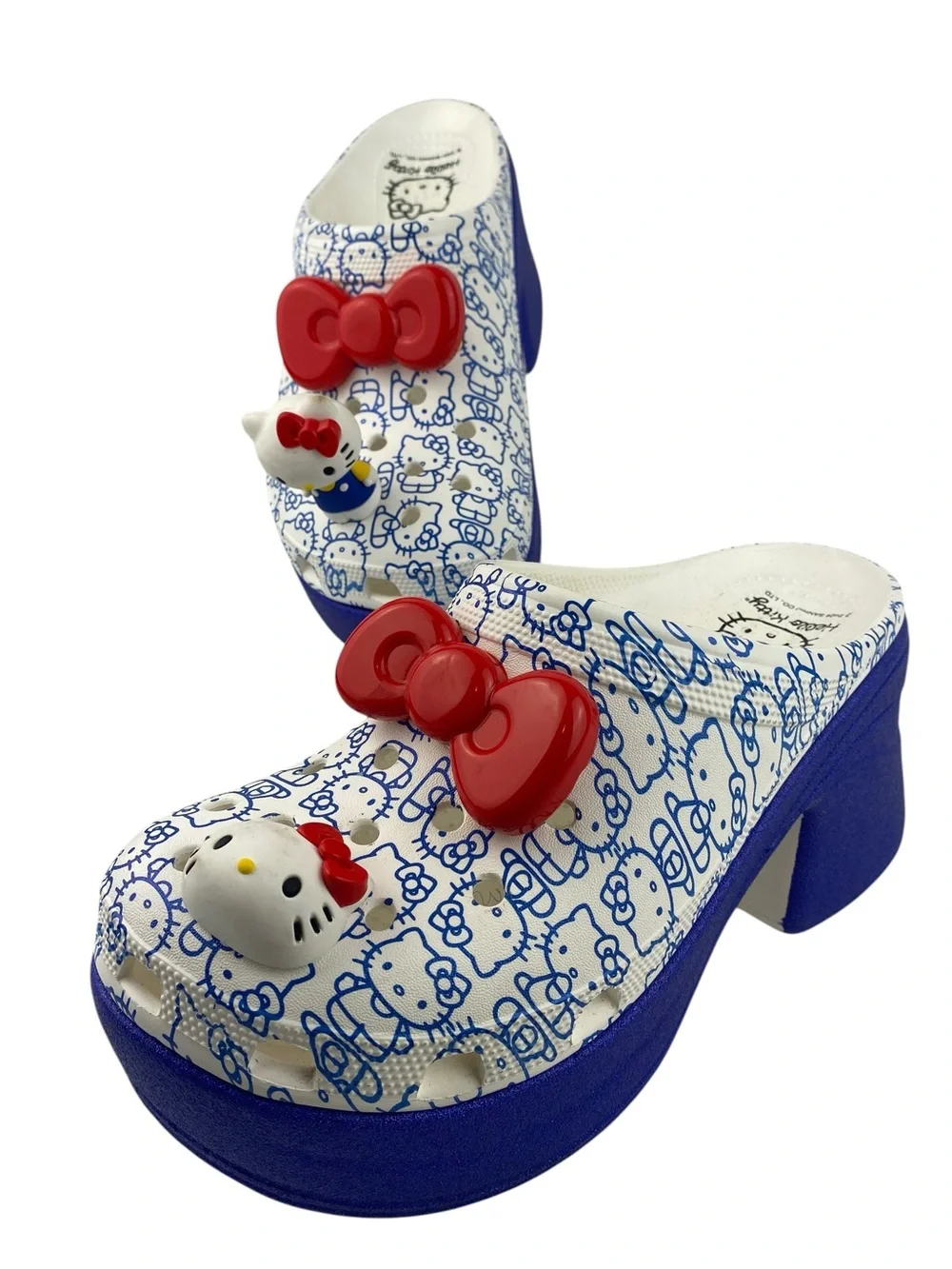 Hello Kitty Crocs Siren Heeled Clog Platform Shoes Size Men 8 Women 10 w Jibbitz - Picture 2 of 15